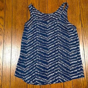 Navy and White patterned tank